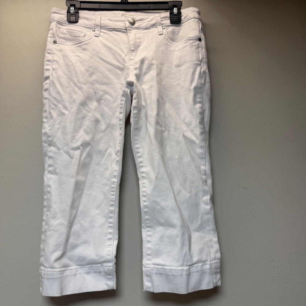 KUT from the Kloth Natalie Crop Jeans Womens 6 White Good Mid Rise Denim